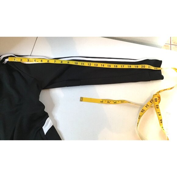 ADIDAS-WOMENS BLACK LIGHT WEIGHT TRACKSIDE POCKETS ZIP-UP JACKET SIZE SMALL - Picture 5 of 7